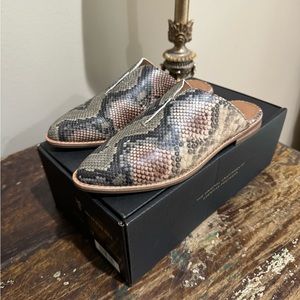 Frye snake skin slides